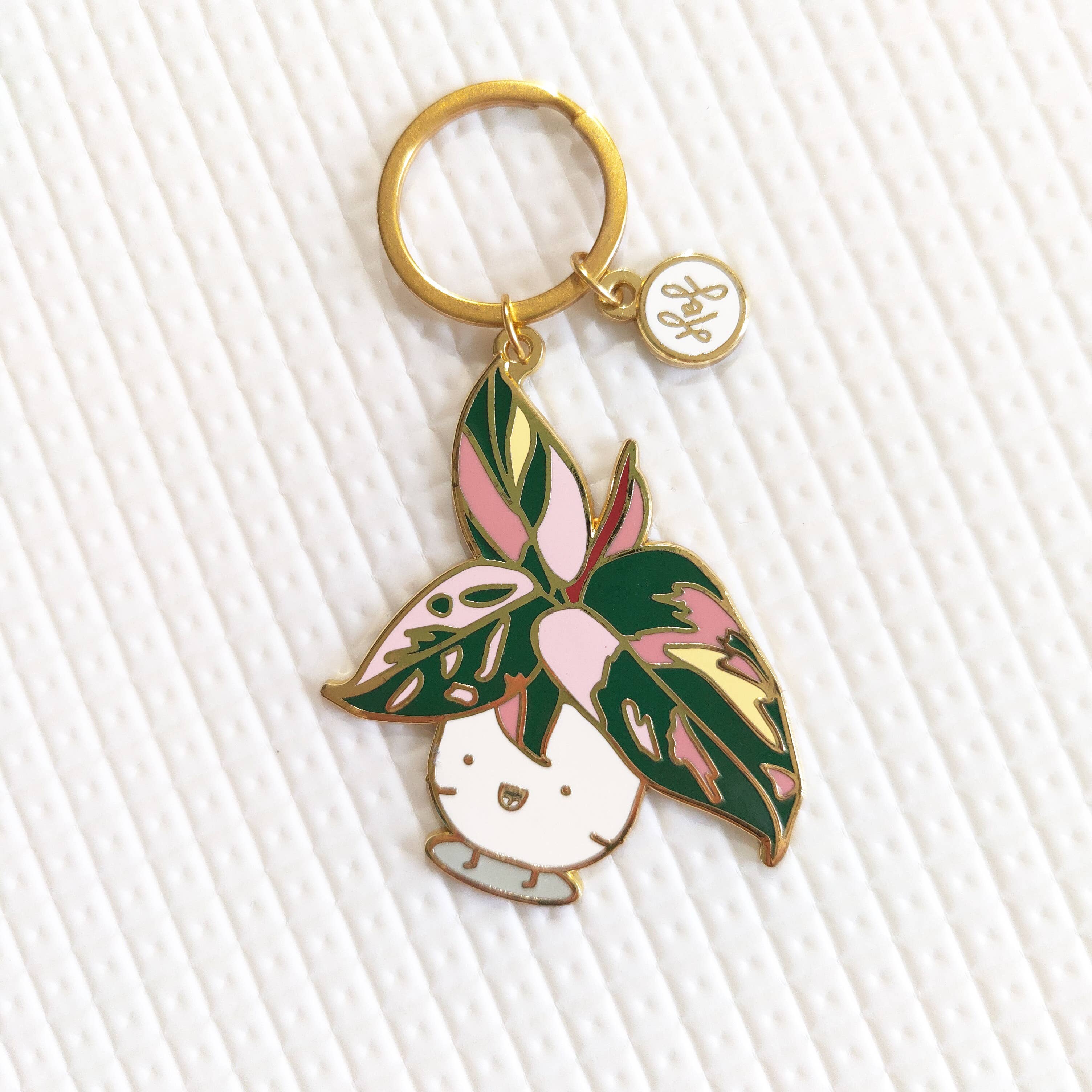 Home By Faith: Keychain - Pink Princess Philodendron