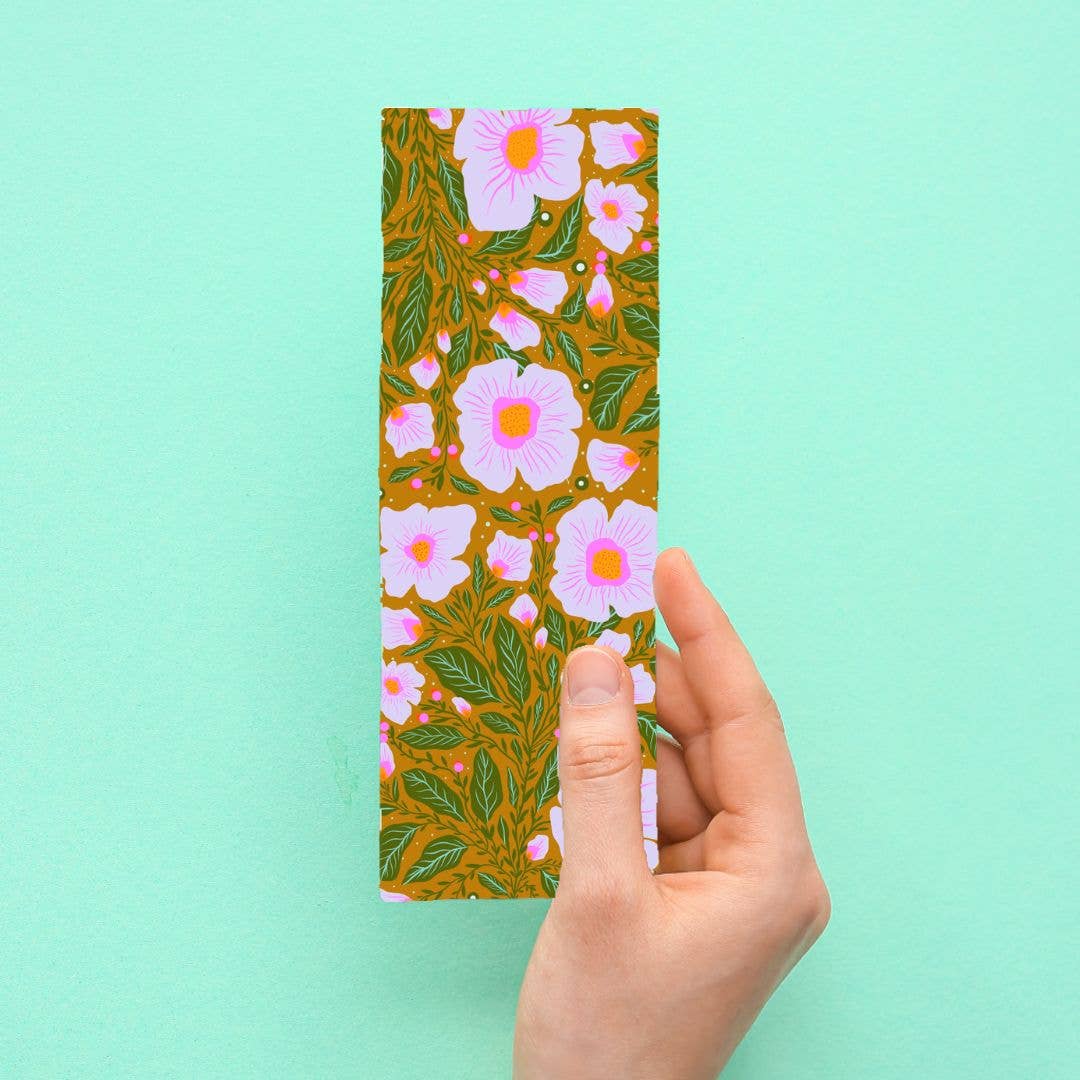 Vivian Sofia Designs: Floral Bookmark: Mustard Peonies
