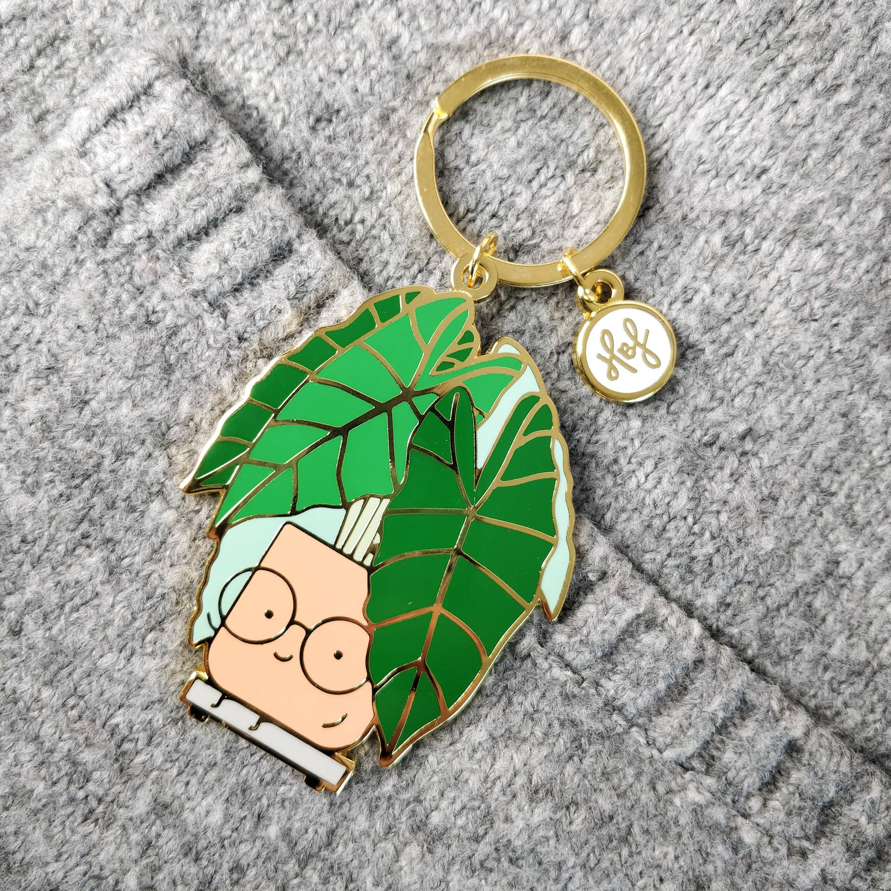 Home By Faith: Keychain - Alocasia Plant