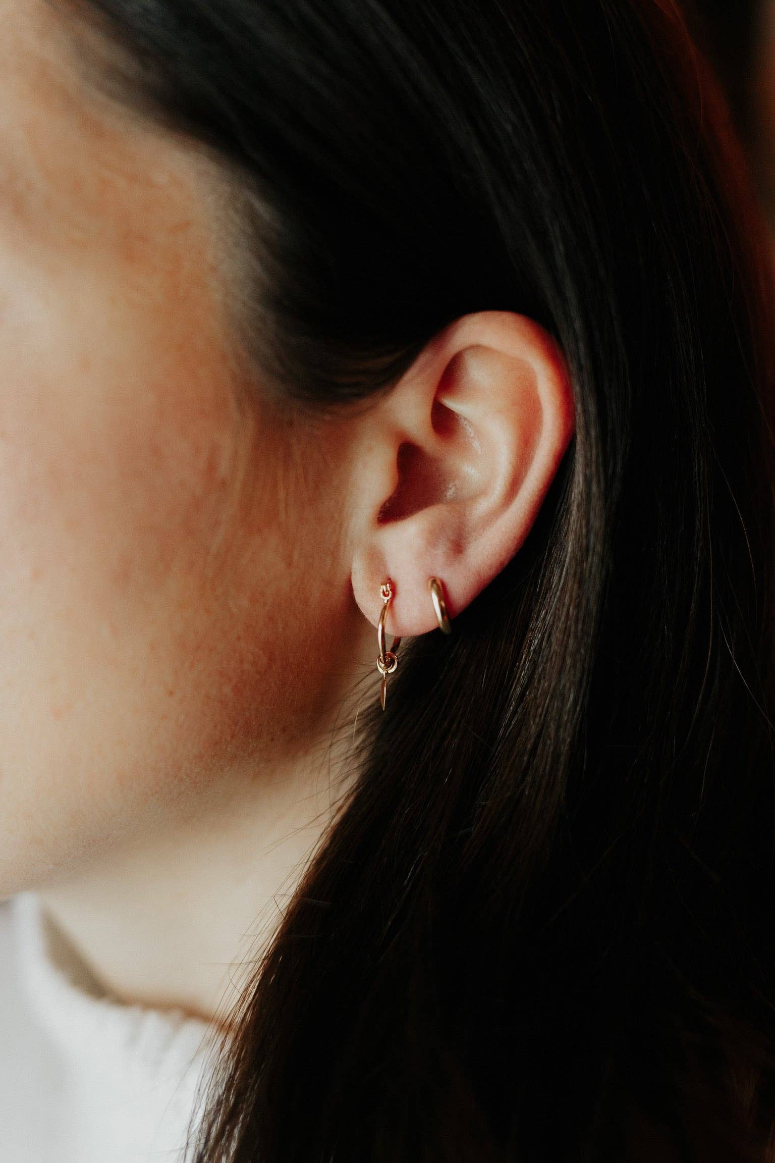 Heart Charm Hoops