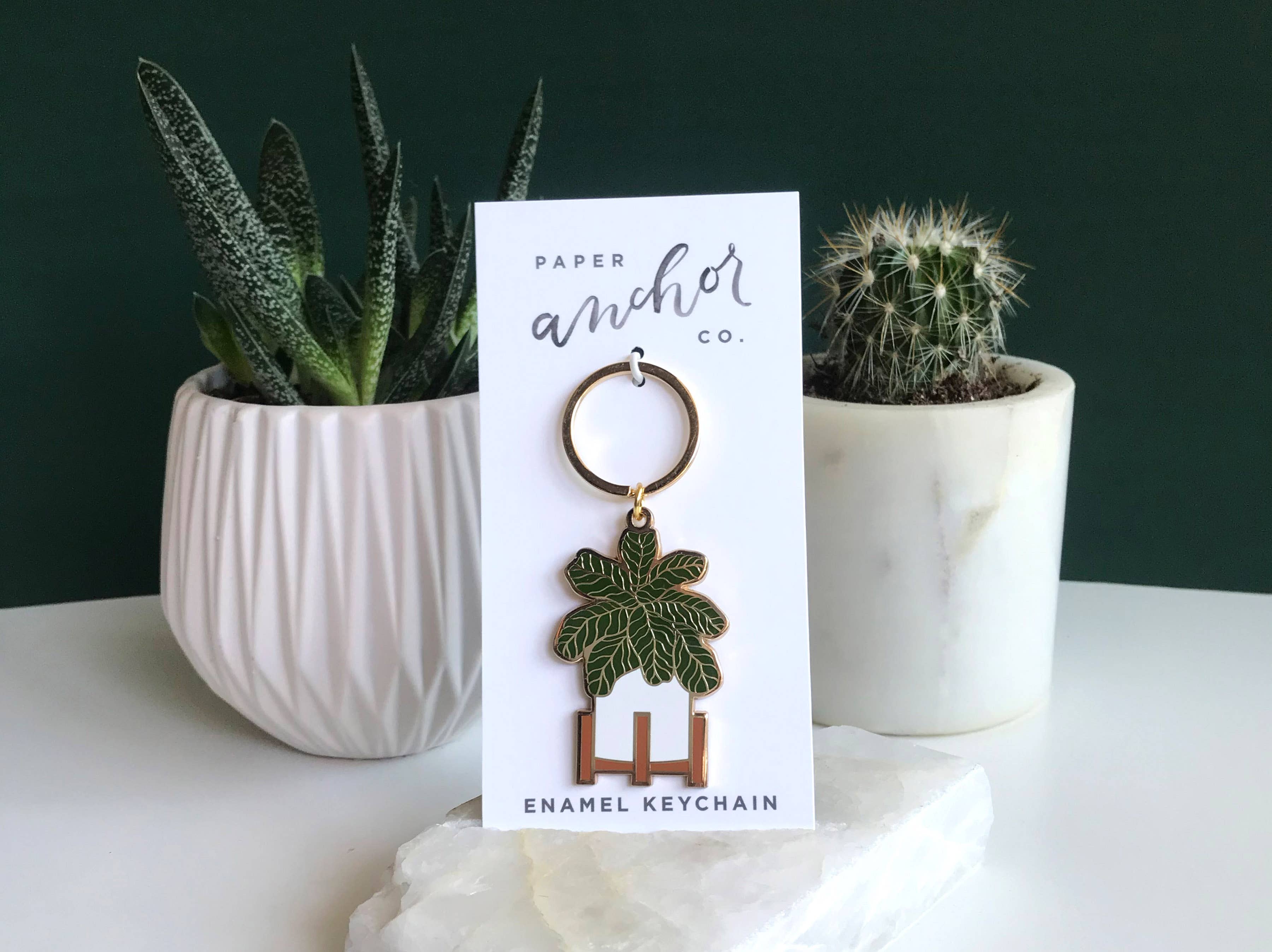 Paper Anchor Co.: Fiddle Leaf Fig Plant Keychain