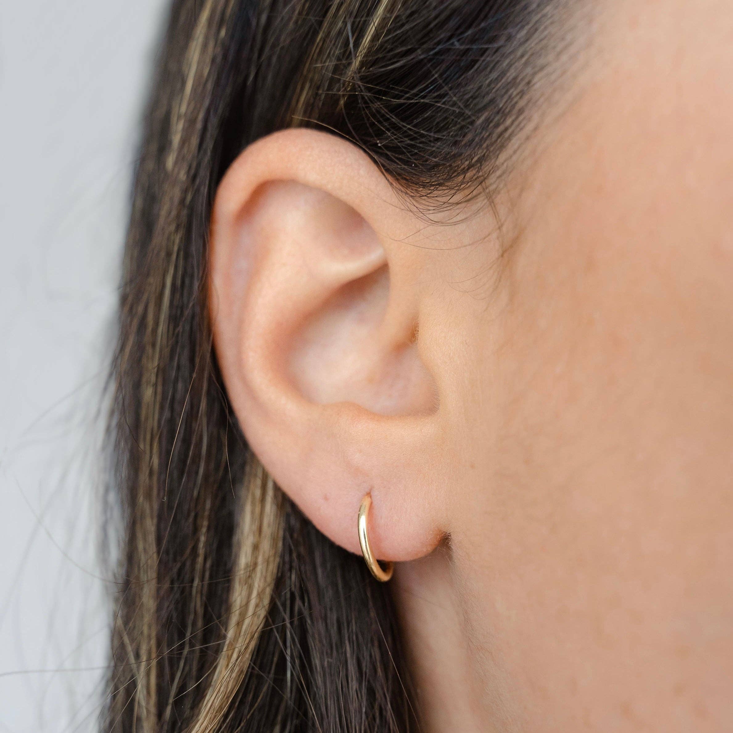 Petite Gold: Thin Hoops - 12mm