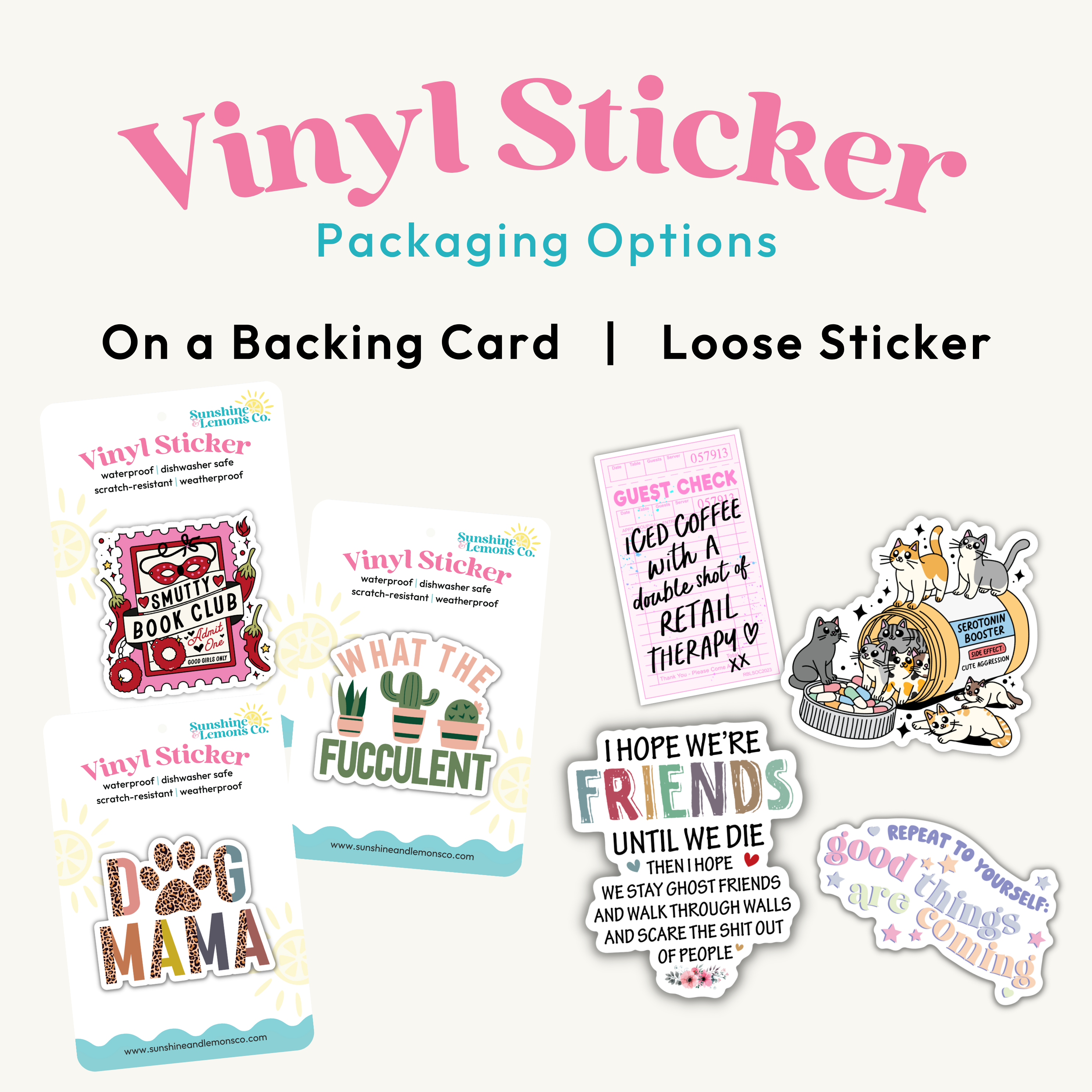 Sassy Daily Reminders Vinyl Sticker: On Backing Card