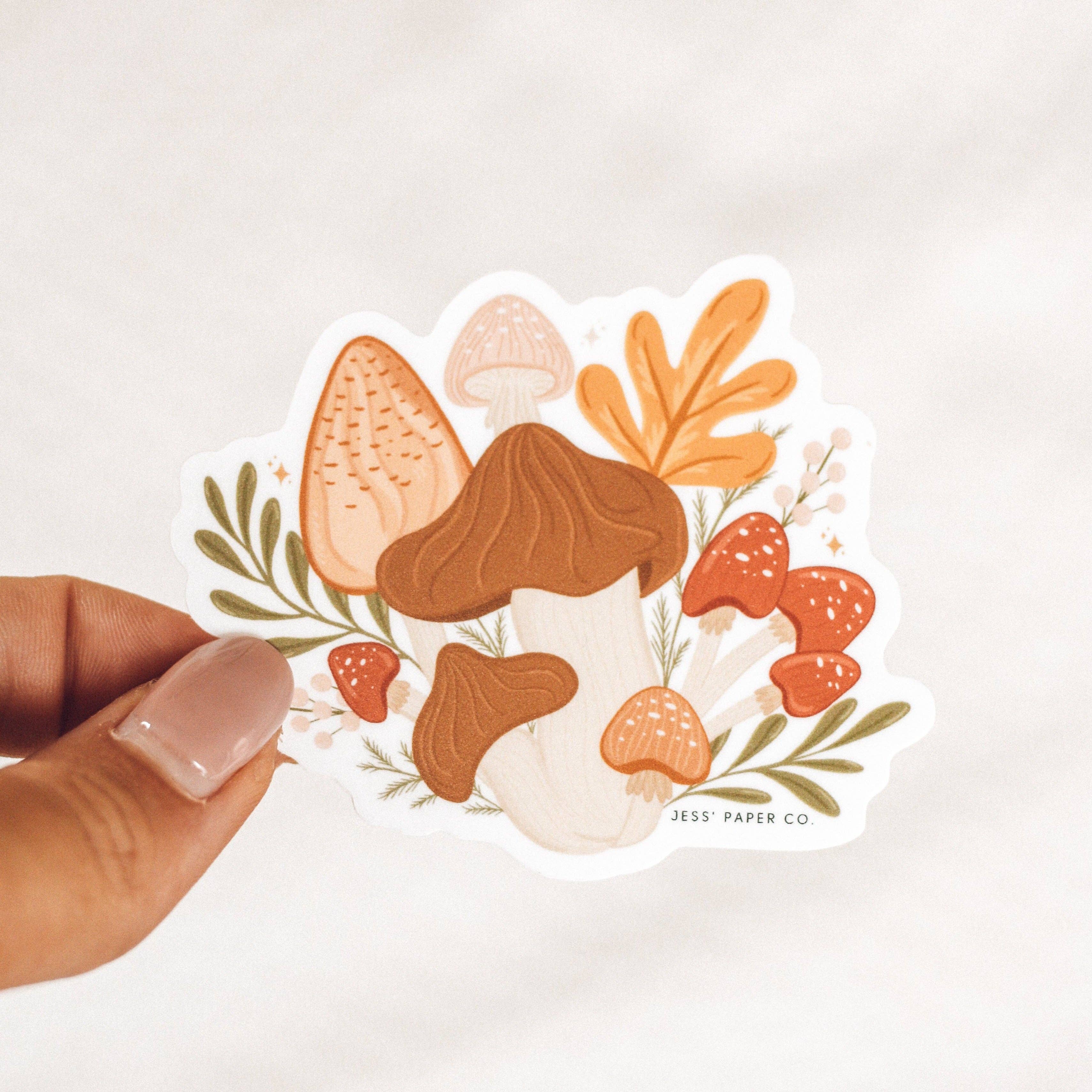 Jess's Paper Co:  Sticker - Wild Mushroom Sticker