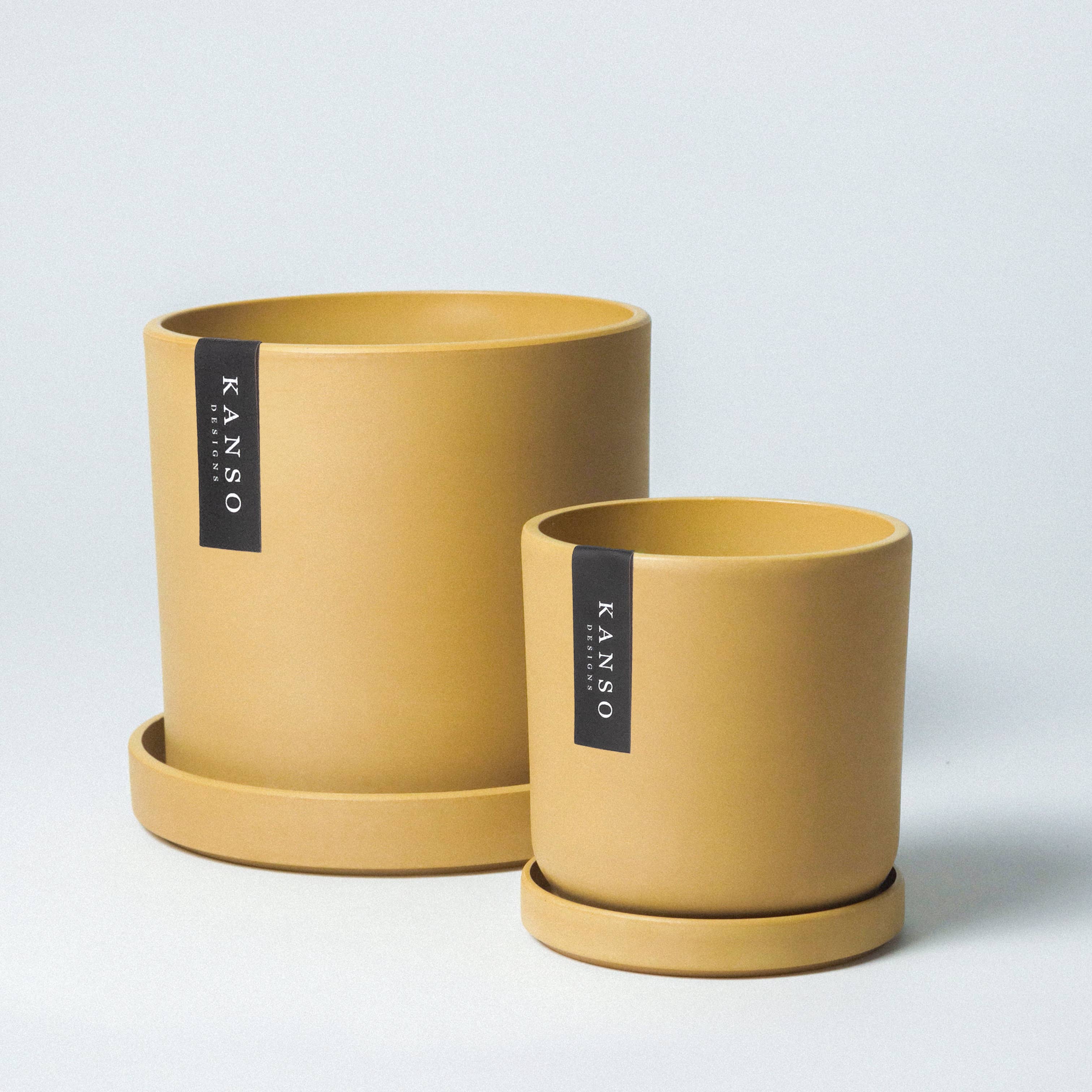 7" & 4" Mustard Seed & Dusted Clay Planters & Saucers : Mustard Seed / 4" Only