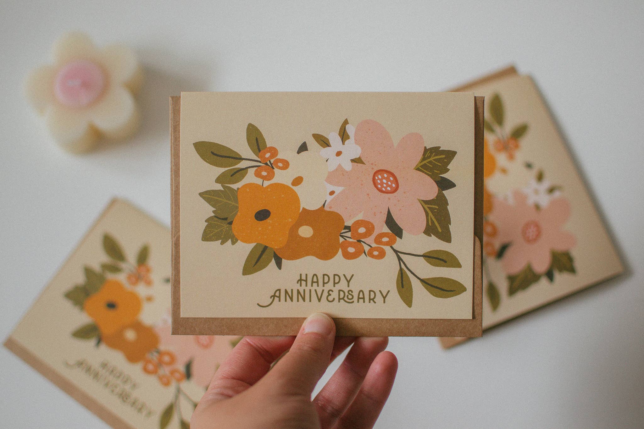 Happy Anniversary Floral Greeting Card
