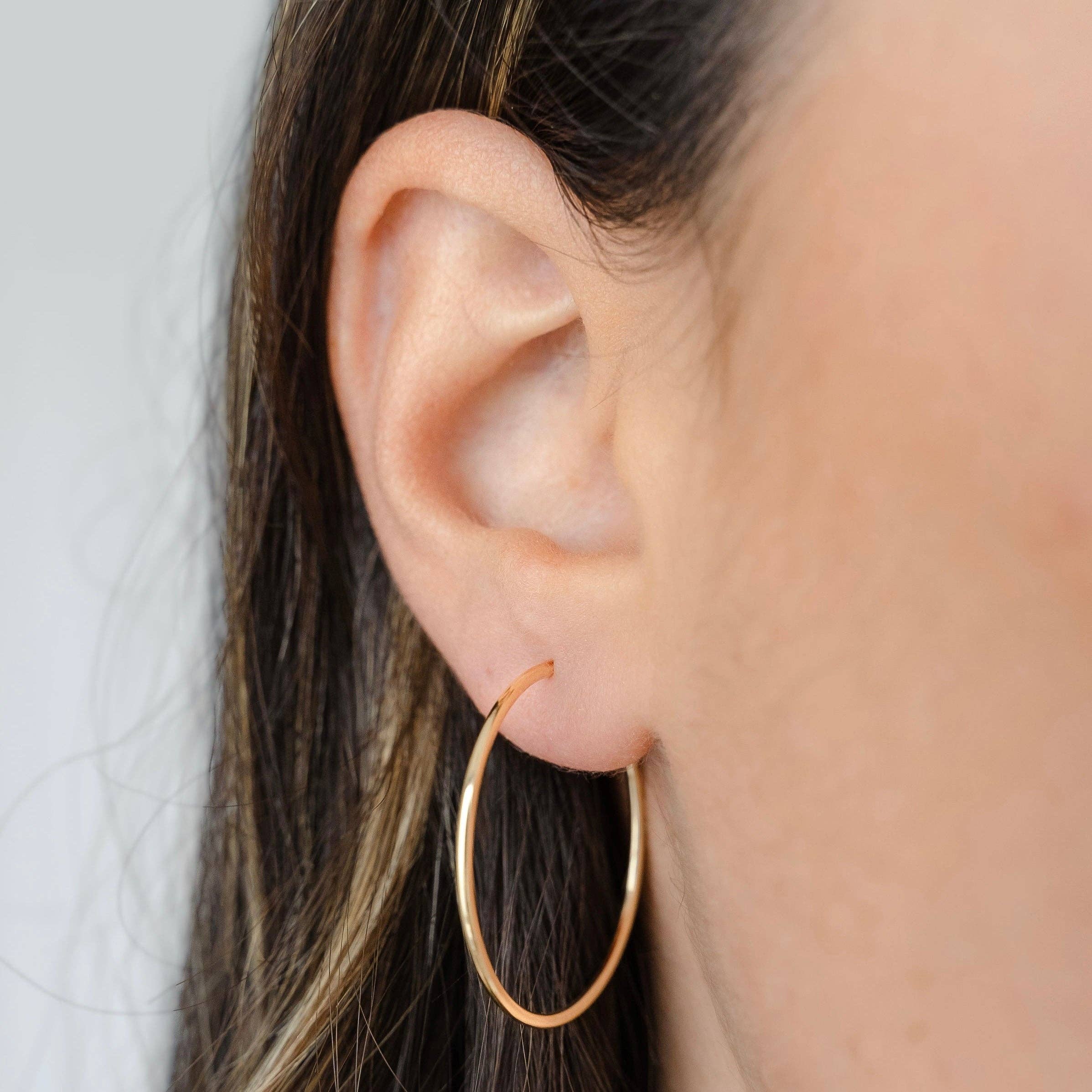 Petite Gold: Thin Hoops - 24mm