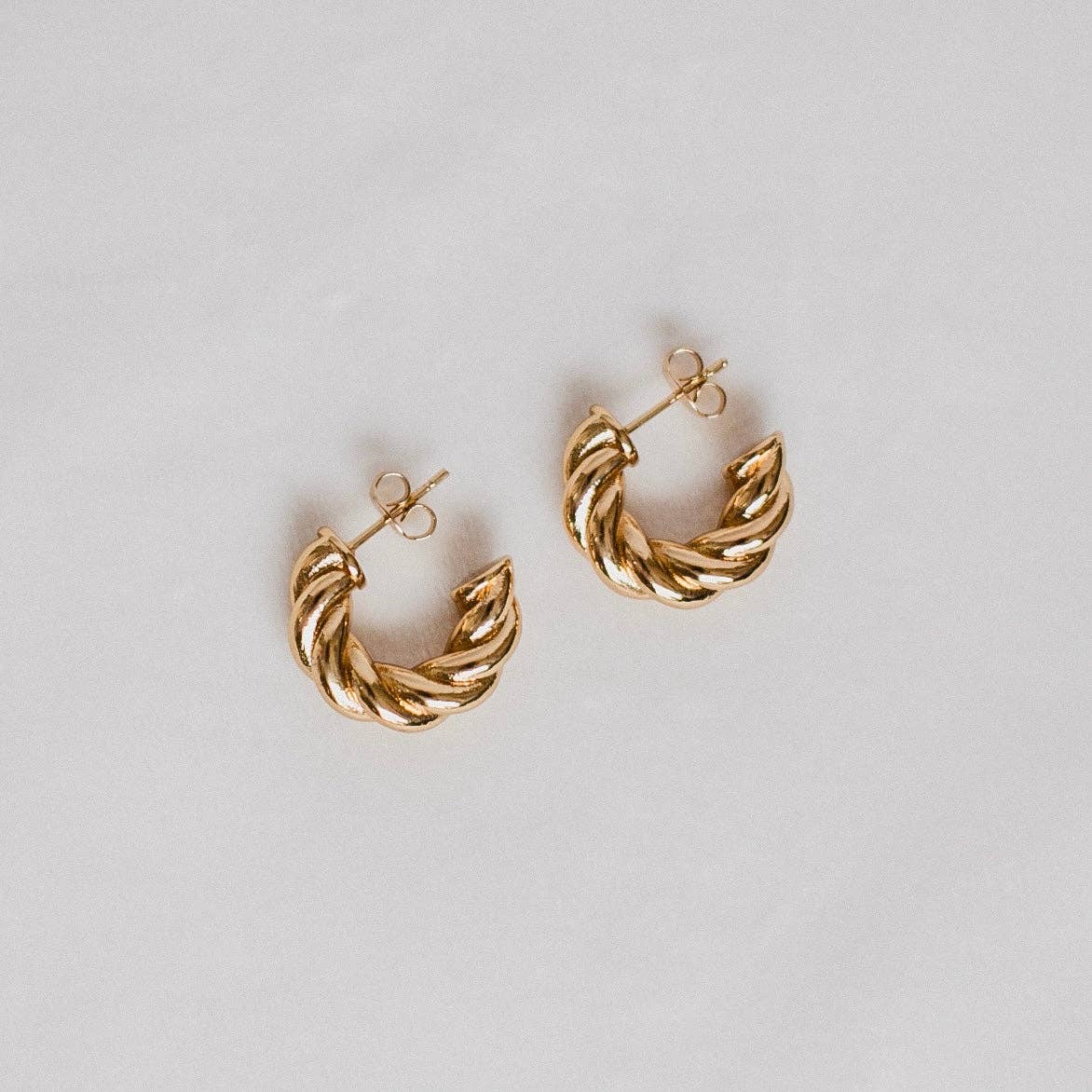 Petite Gold: Sunburst Hoops