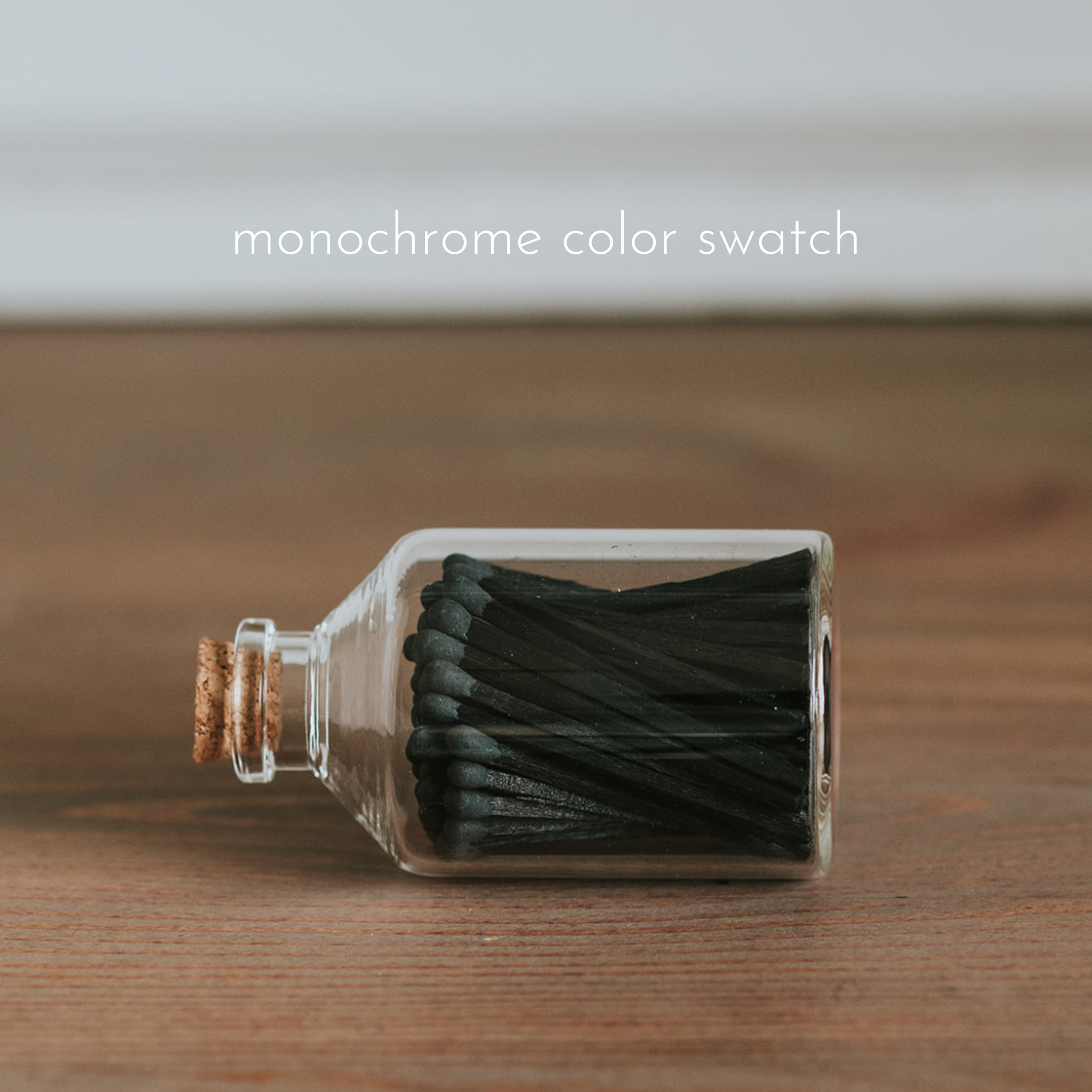 Apothecary Matches: Color Tip Jar Matchsticks: Unlabelled: Black