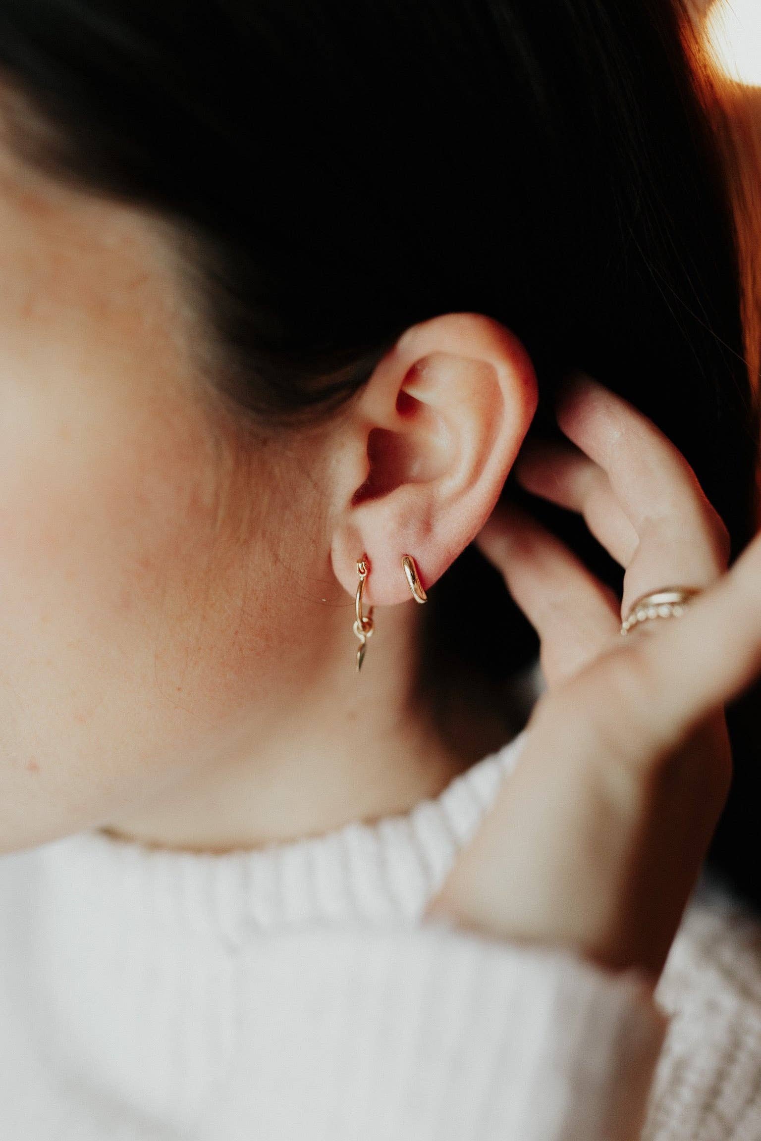 Heart Charm Hoops