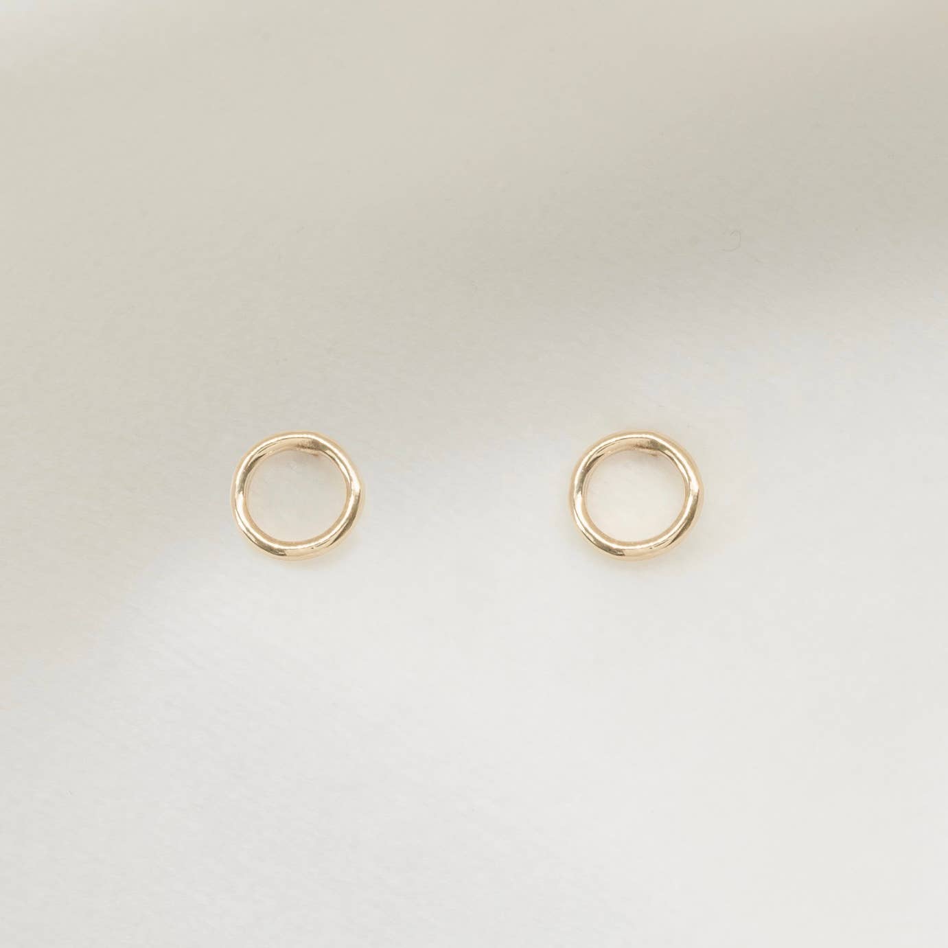 Petite Gold: Grey Studs: Gold Filled