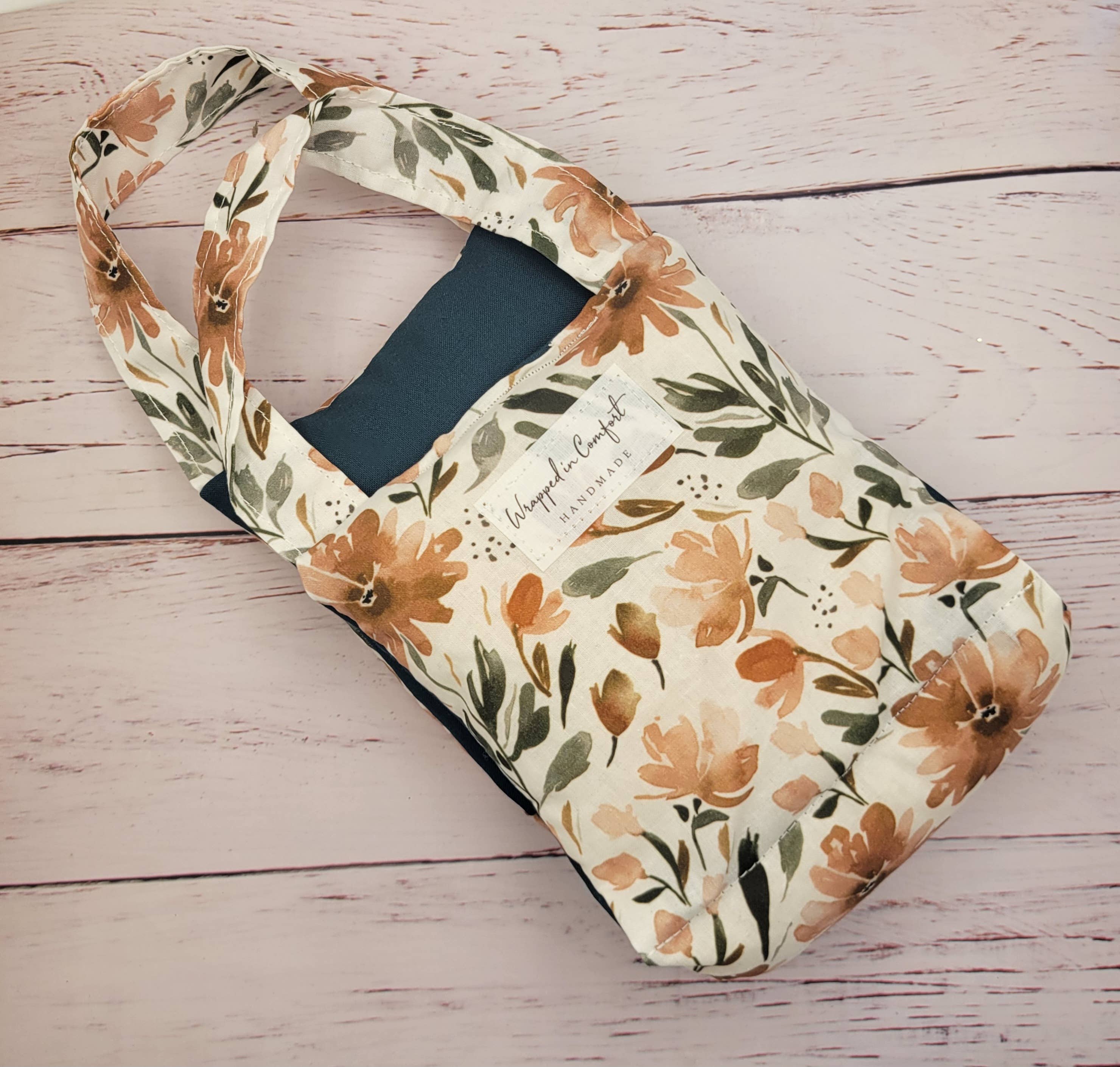 Wrapped in Comfort: Organic Cotton Heating Pad - Neck Wrap - Light Florals: Rice