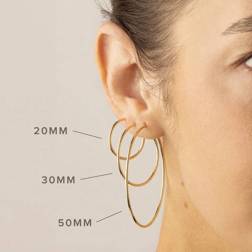 Petite Gold: Thin Hoops - 24mm