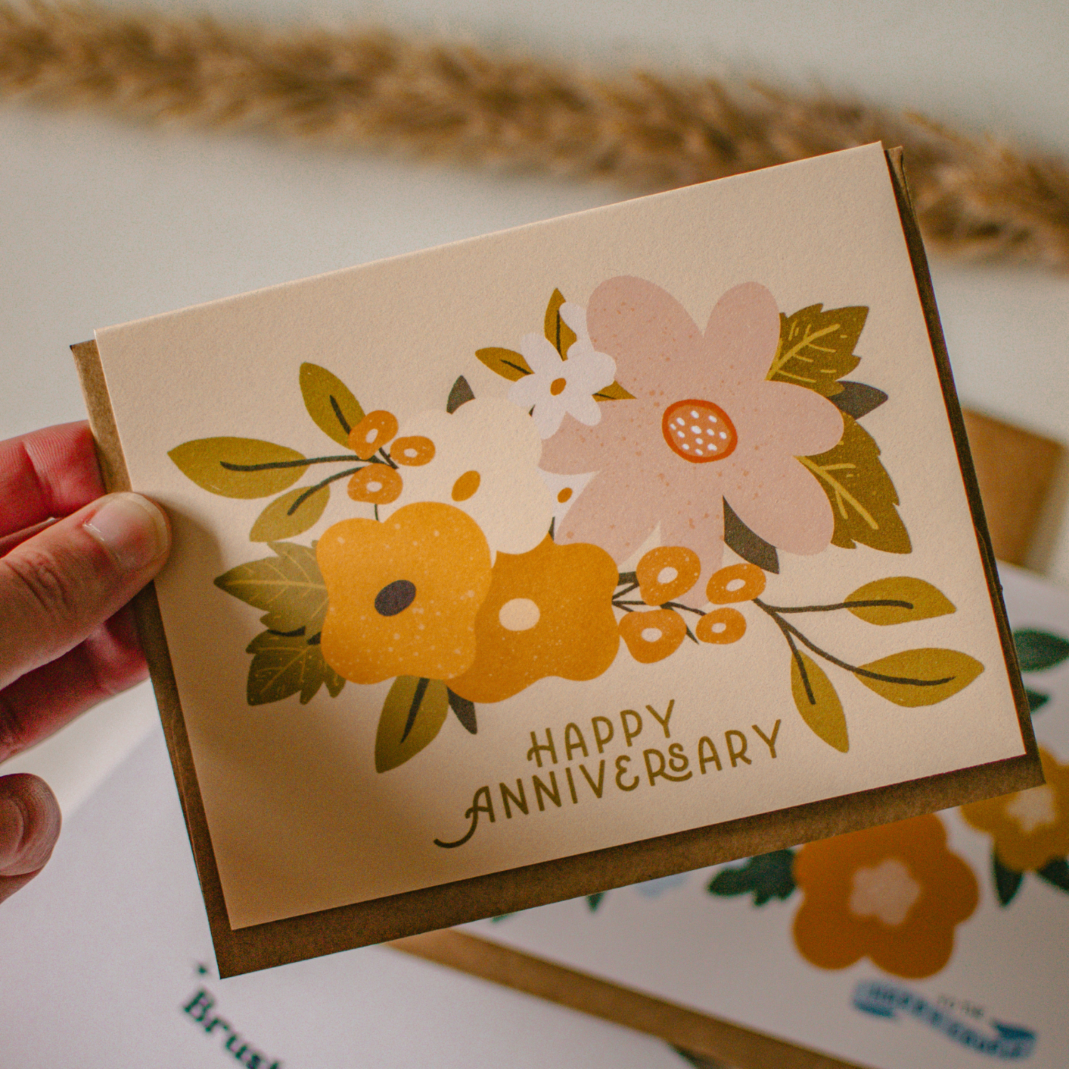 Happy Anniversary Floral Greeting Card