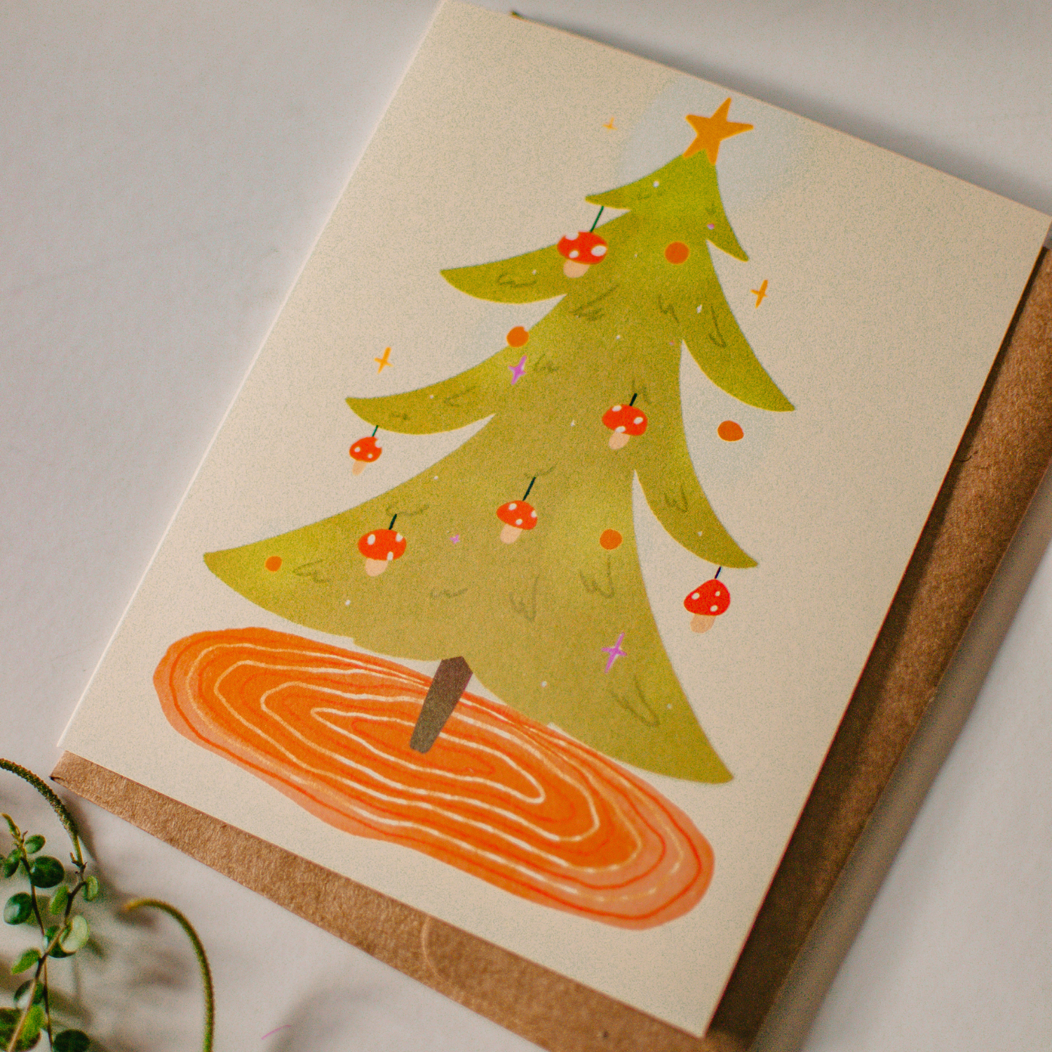Mushroom Blank Holiday Card