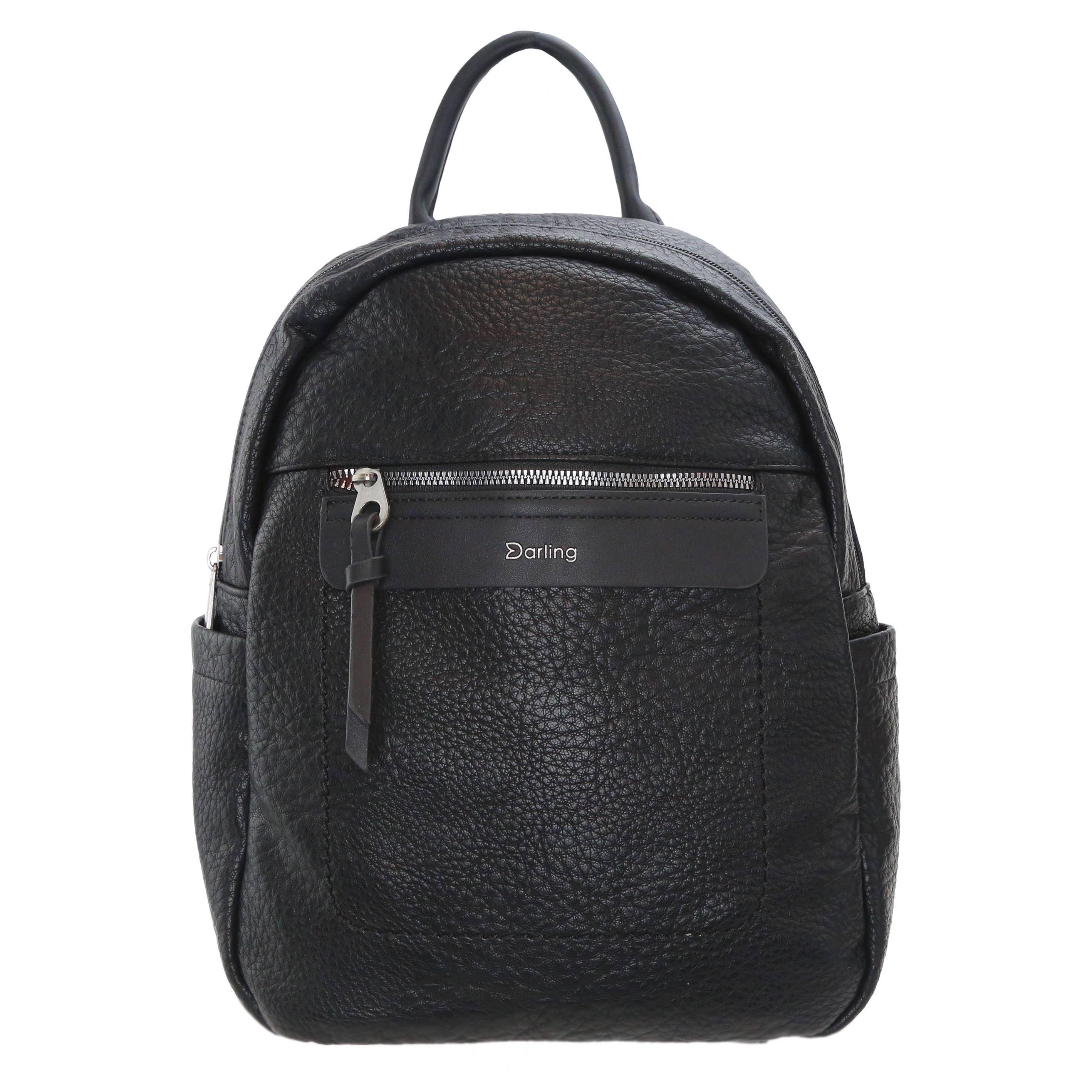 Darling's Vegan Leather Backpack: Black