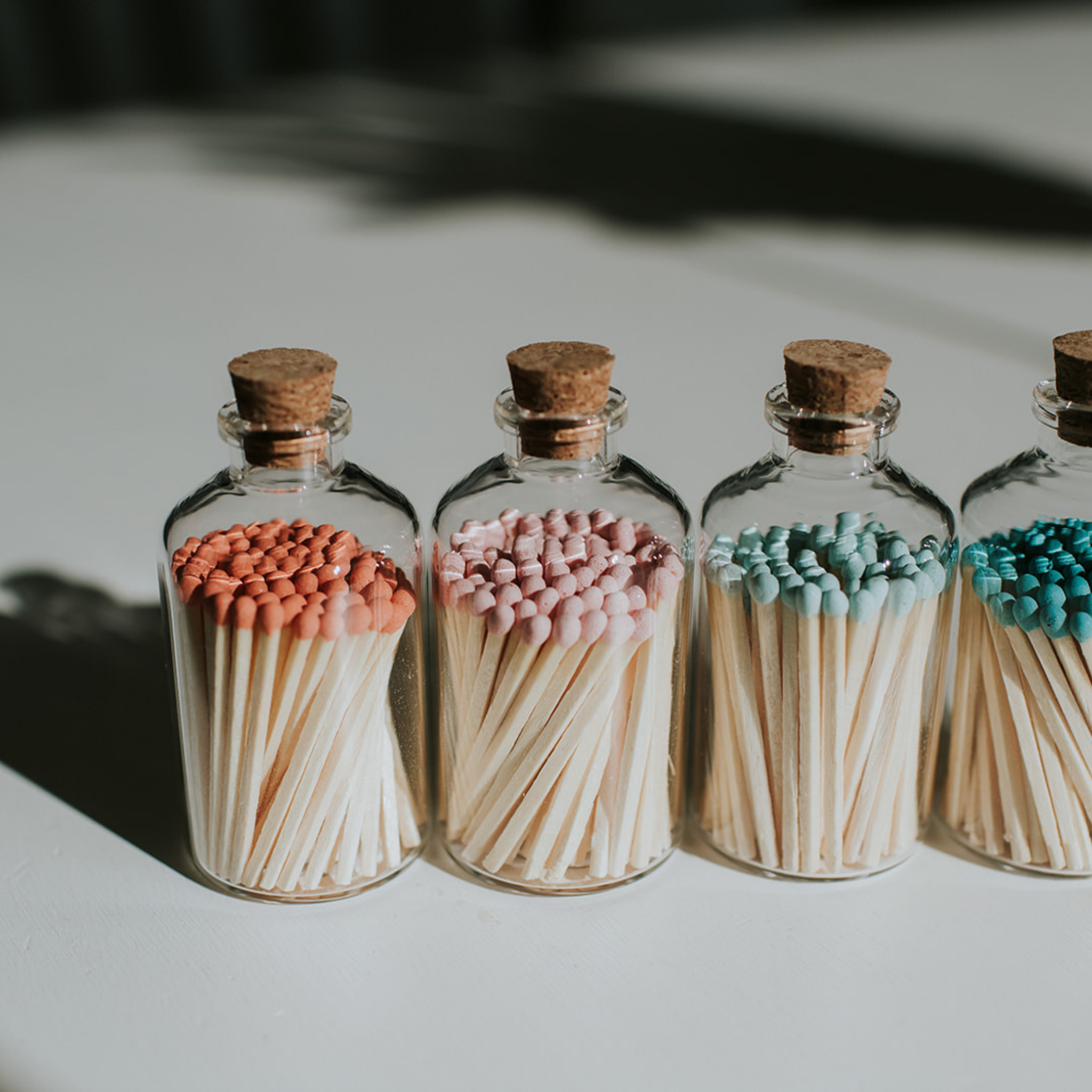 Apothecary Matches: Color Tip Jar Matchsticks: Unlabelled: Arctic Teal