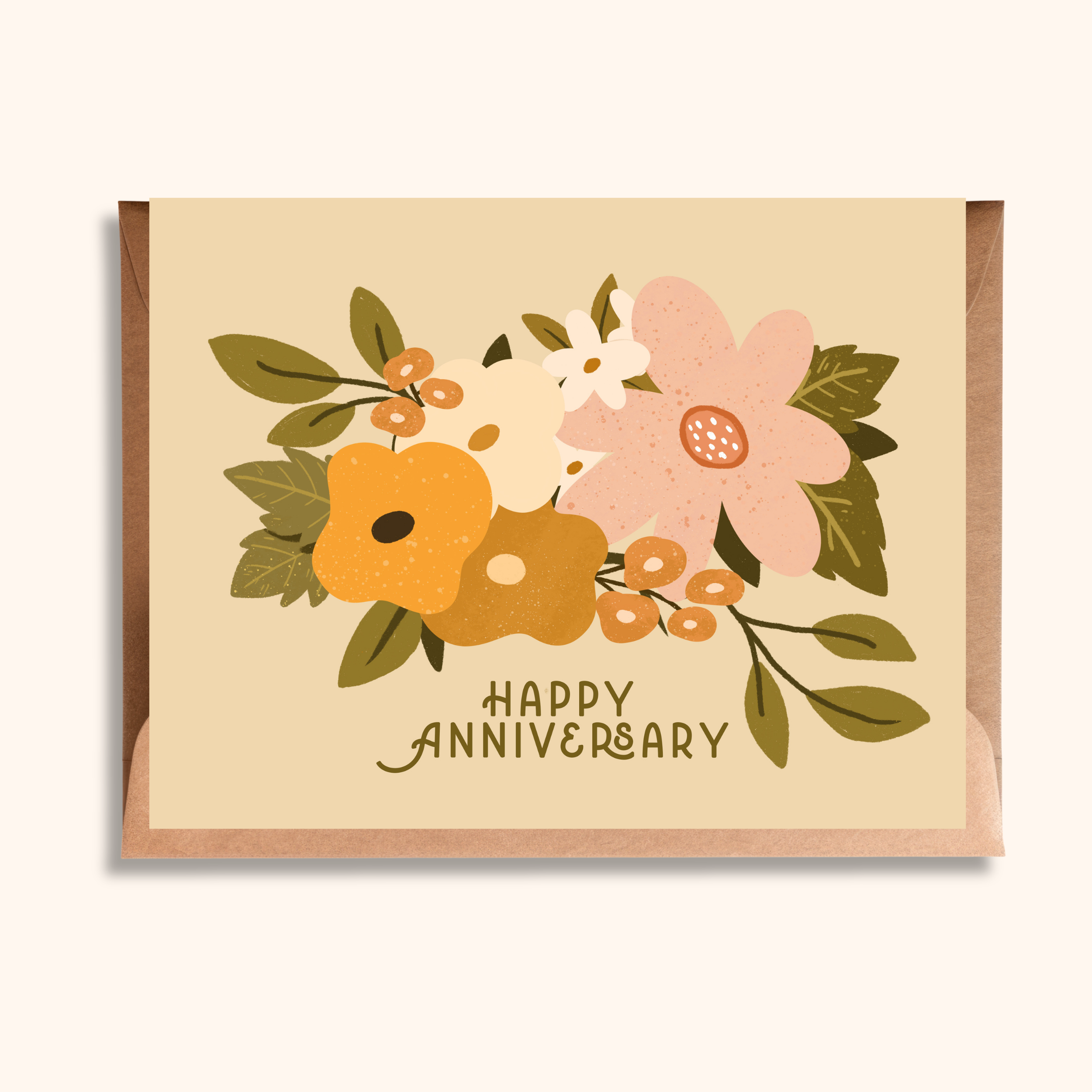 Happy Anniversary Floral Greeting Card