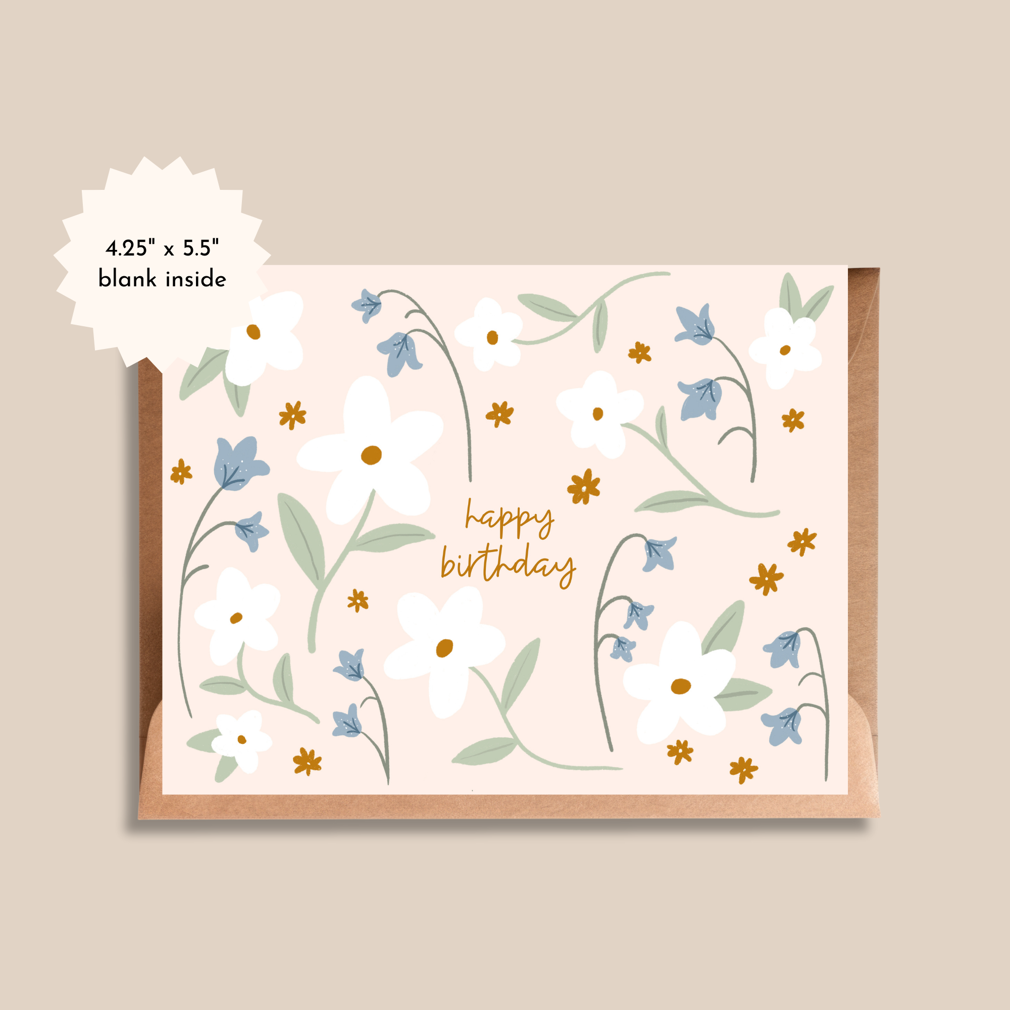 Happy Birthday Floral Pattern Card