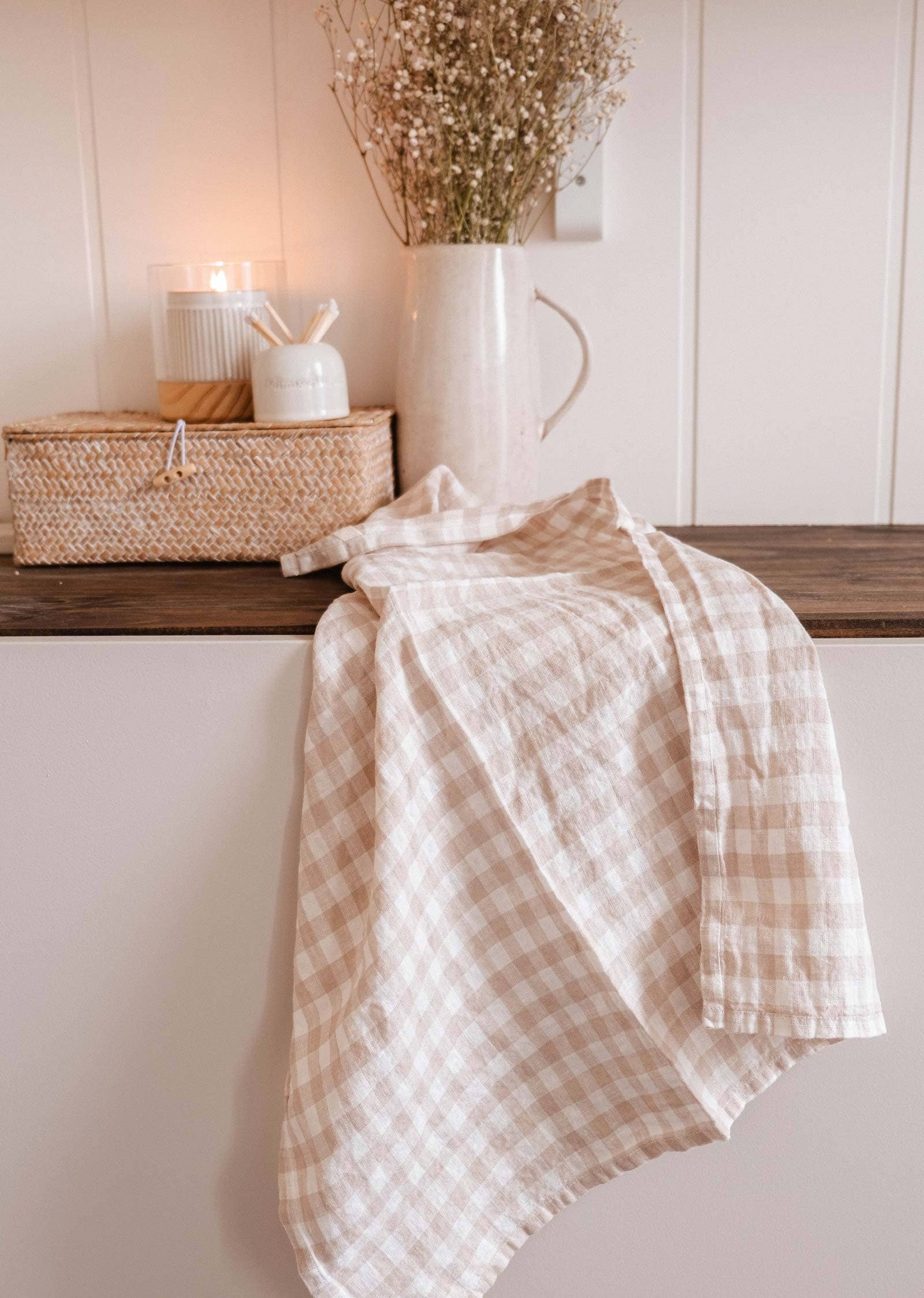 The Quiet Cloth – Tea Towel in Soft Linen: Oranger