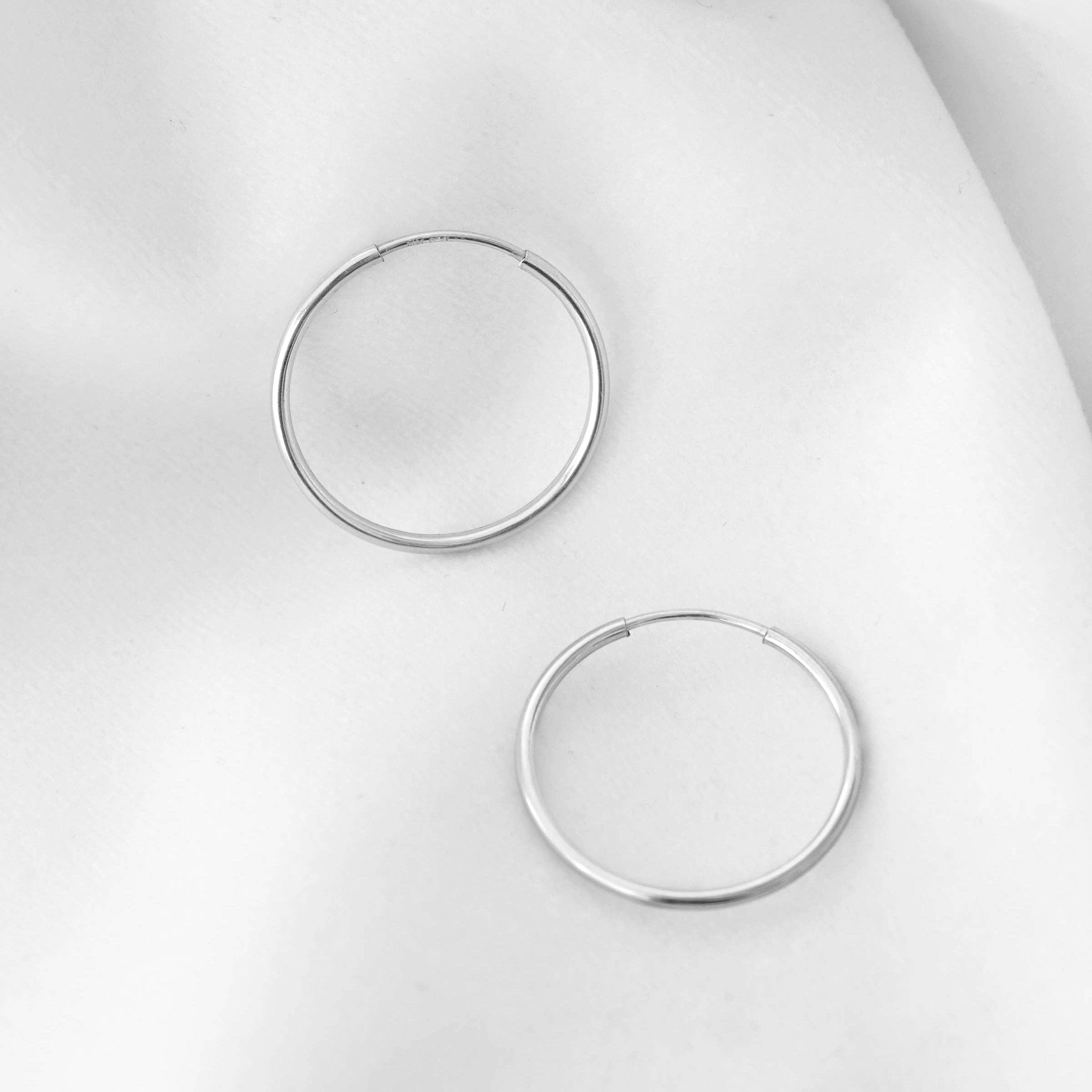 Petite Gold: Thin Hoops - 12mm