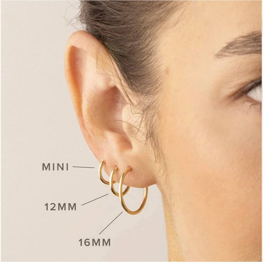 Petite Gold: Thin Hoops - 24mm