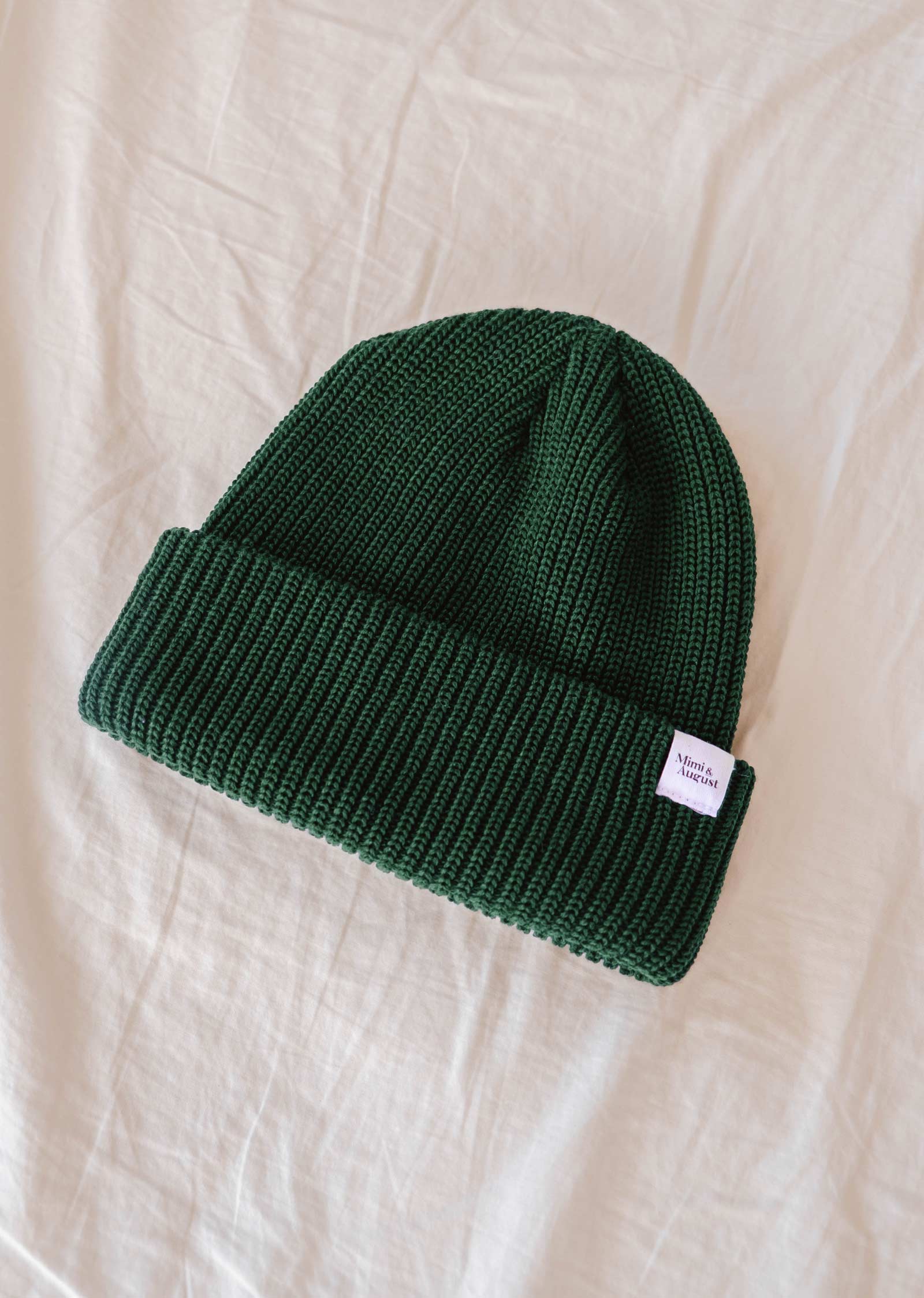 Mimi & August: Forest Green Super Puff Beanie