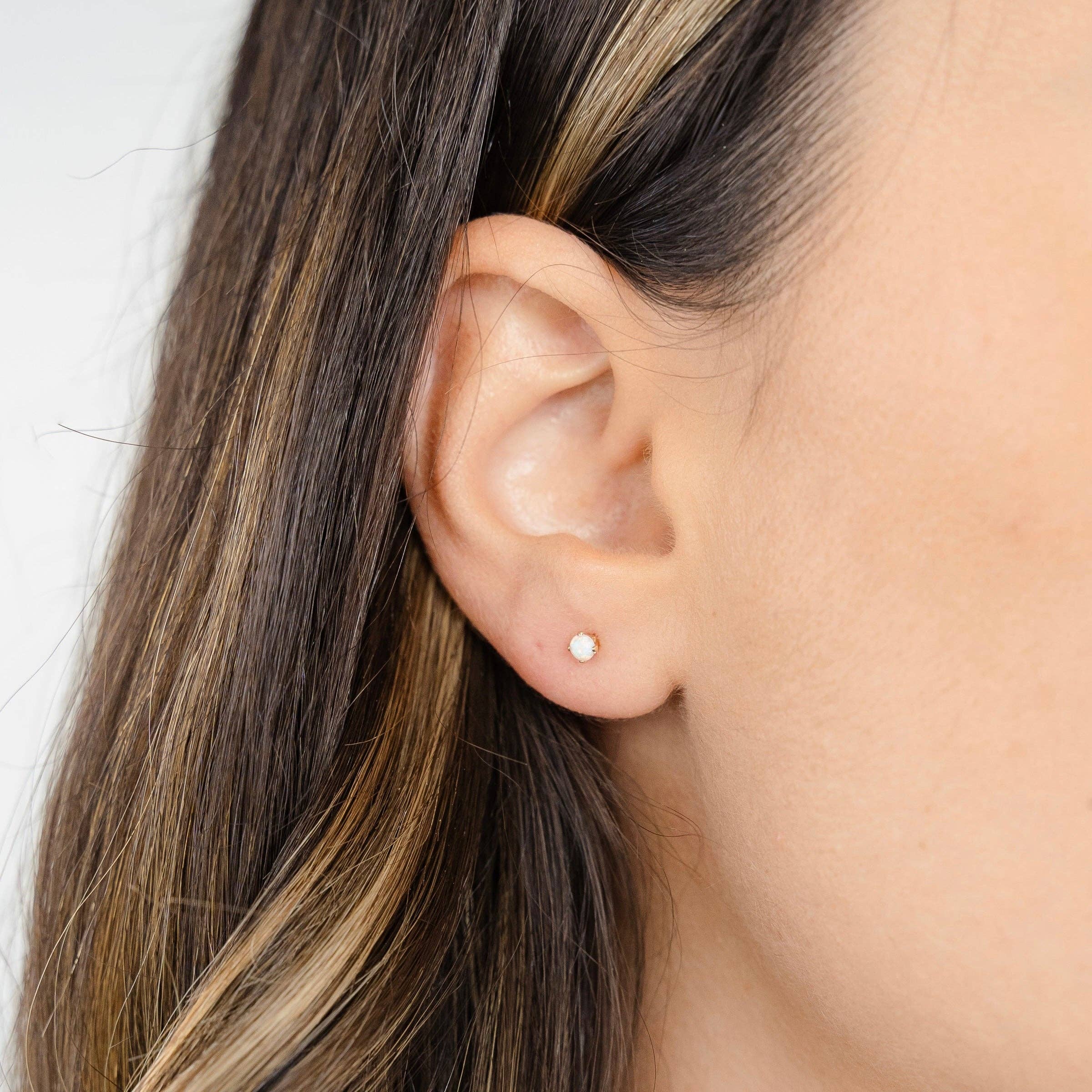 Petite Gold: Opal Studs: Gold Filled