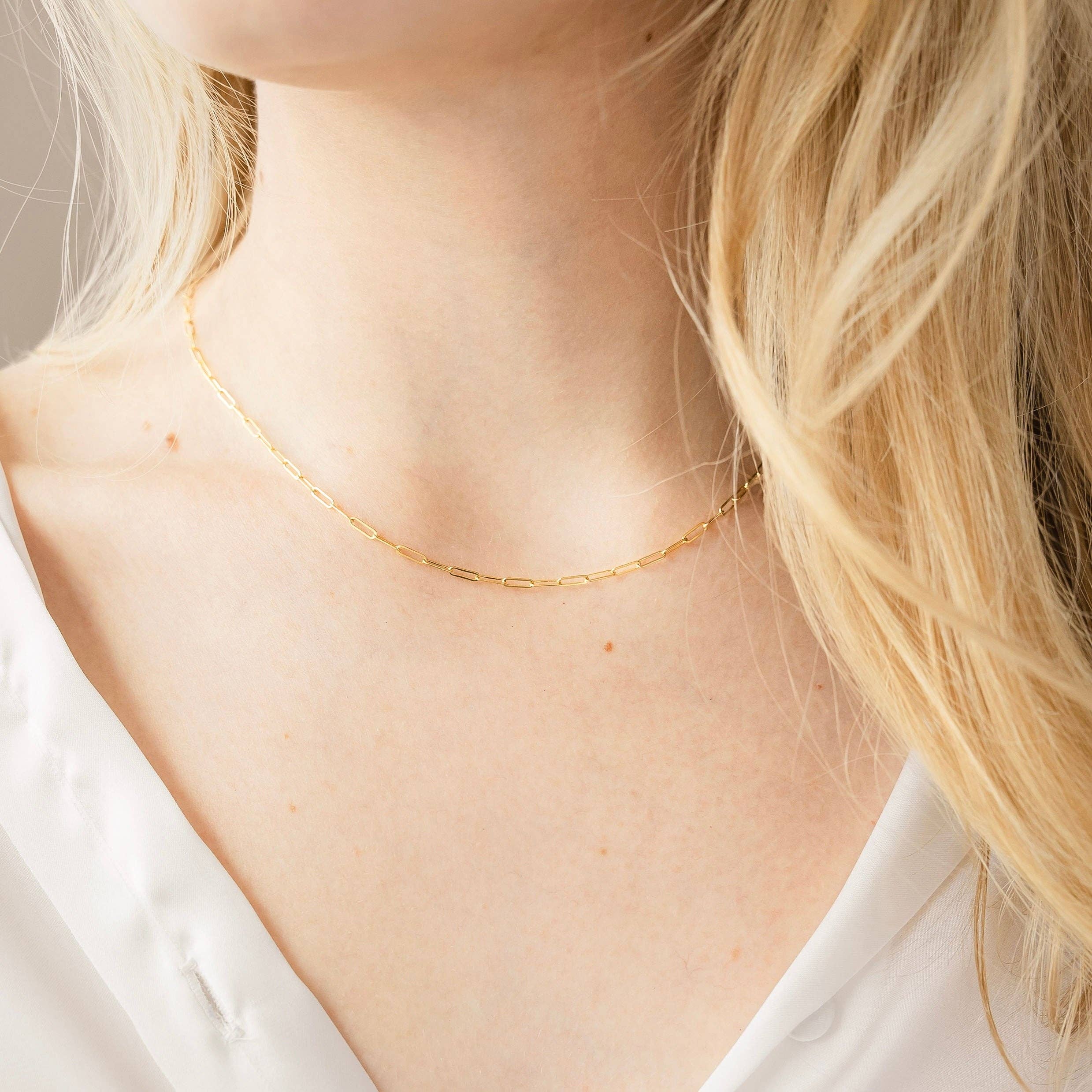 Petite Gold: Paperclip Chain Necklace