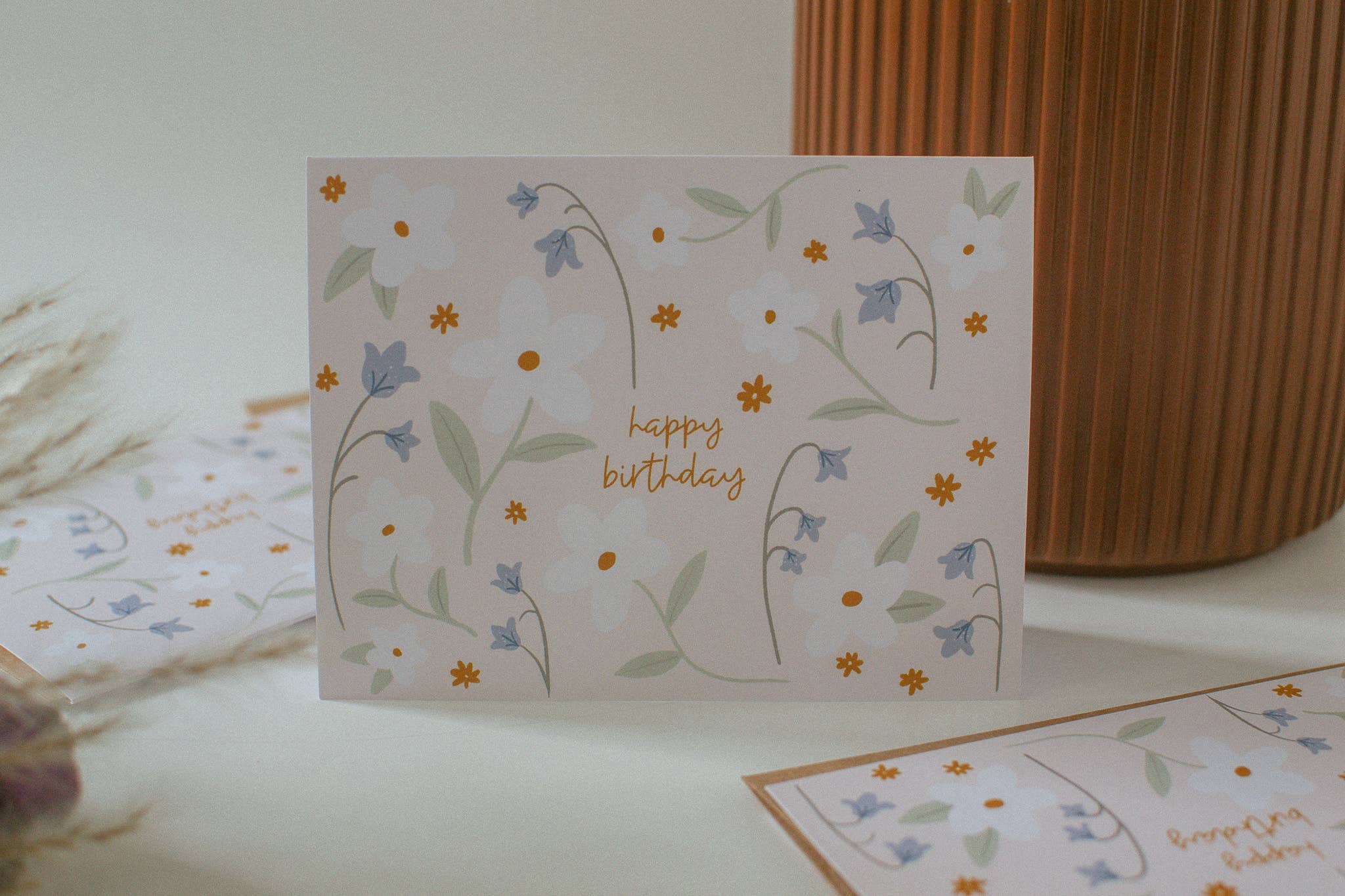Happy Birthday Floral Pattern Card