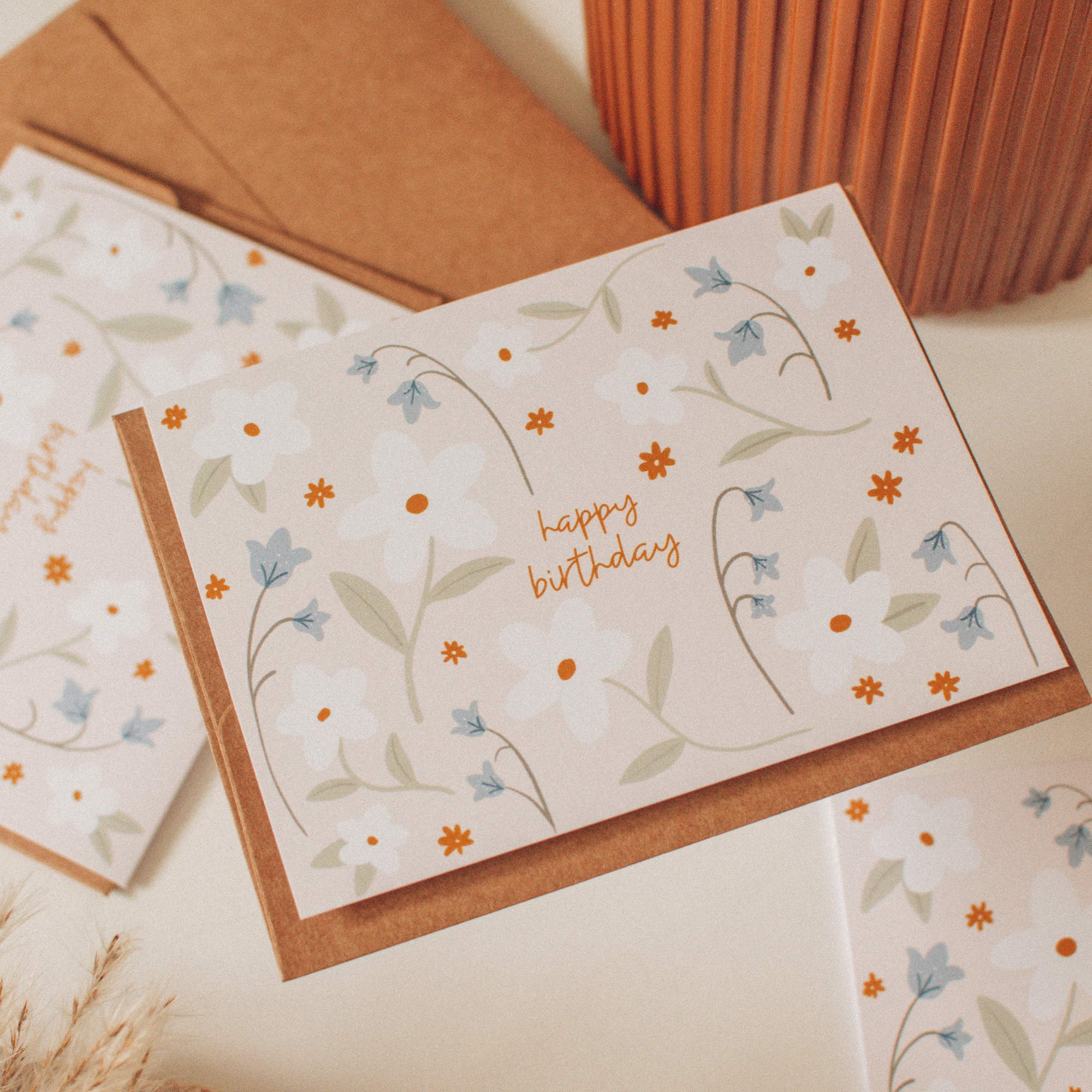 Happy Birthday Floral Pattern Card