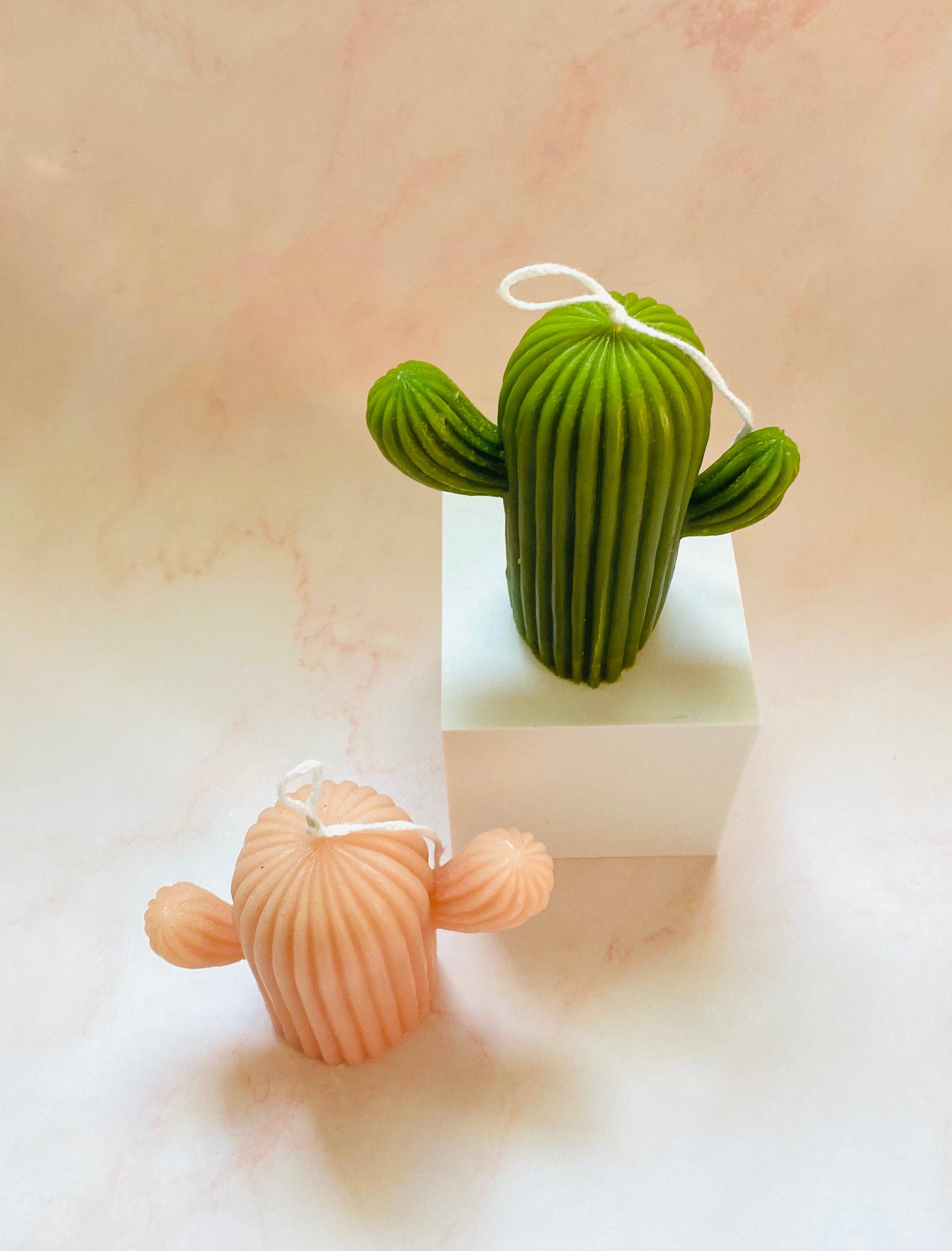 Maple + Love: Tall Cactus Beeswax Candle - Green