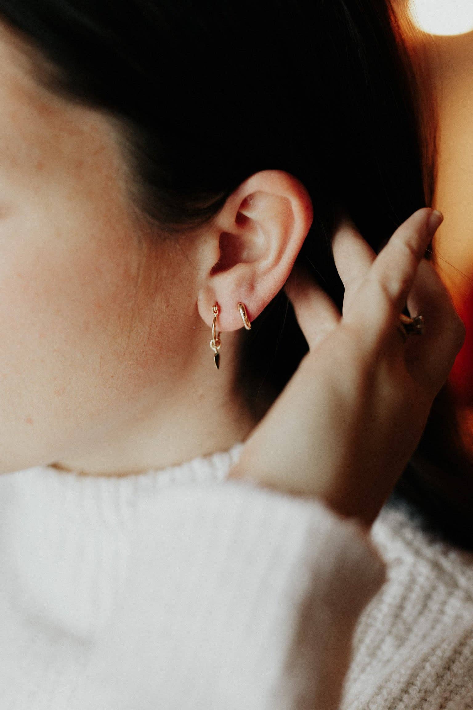 Heart Charm Hoops